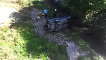 Köprüden Dereye Uçan Otomobilin Sürücüsü Yaralandı