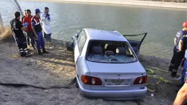 Sulama Kanalına Uçan Otomobil Yaşlı Çifte Mezar Oldu