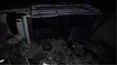 Tunceli'de Koyun Yüklü Kamyon Devrildi