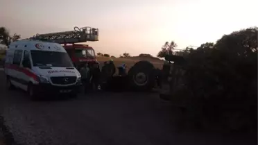 Devrilen Traktörün Altında Kaldılar: 1 Ölü, 1 Yaralı