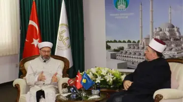 Diyanet İşleri Başkanı Erbaş, Kosova İslam Birliği Başkanı Trneva ile Görüştü