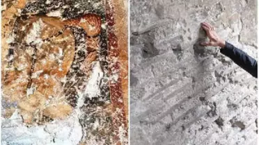 Roma Döneminden Kalma Fresk, Yontularak Çalındı