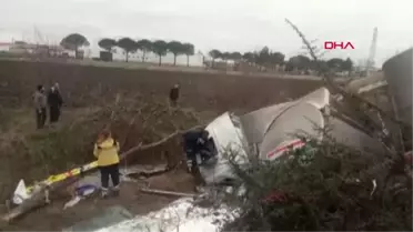 Çanakkale'de Şarampole Yuvarlanan Süt Kamyonunun Şoförü Yaralandı