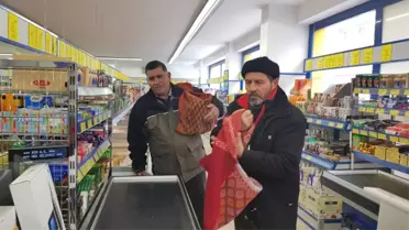 Babadan Kalma Heybelerle Market Alışverişi Yaptılar