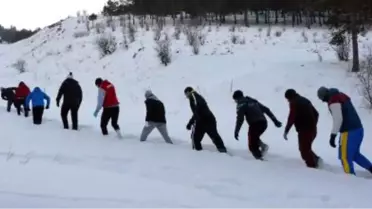 Judo Milli Takımı Sporcularının Karda Zorlu Antrenmanı