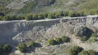 Mersin'de Heyelan Bölgesi Havadan Görüntülendi