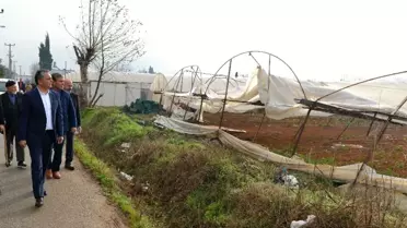 Başkan Uysal, Kent Merkezinde Hortumun Yıktığı Seralarda İncelemelerde Bulundu