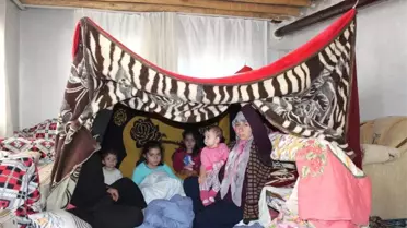 Donmamak İçin Evin İçine Çadır Kurdular