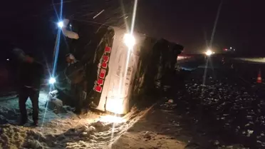 Kayseri'de Yolcu Otobüsü Devrildi: 24 Yaralı