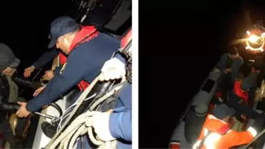 Karaya Oturan Teknede Mahsur Kalanlar Kurtarıldı