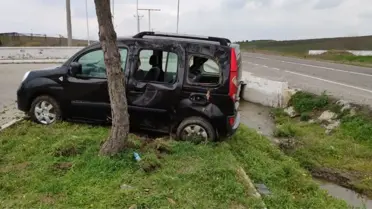 Ağaca Çarpan Araç Sürücüsü Yaralandı