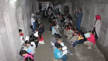 Öğrencilerden Yer Altı Şehrinde Kitap Okuma Etkinliği