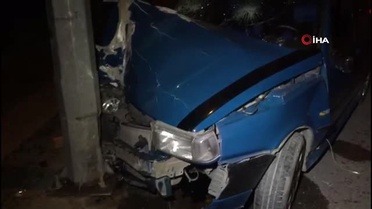 Başkent'te Sertifikalı Sürücü Direğe Çarptı: 2 Yaralı