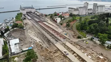 Haydarpaşa'da Ortaya Çıkan 1700 Yıllık Arkeolojik Kalıntılar Havadan Görüntülendi