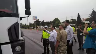 Trafik polisleri sürücüleri, Kaymakam ve Emniyet Müdürü de trafik ekiplerini denetledi