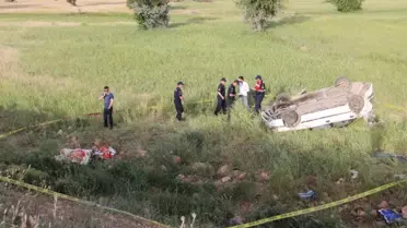 Karaman'da otomobil tarlaya uçtu: 1 ölü, 5 yaralı