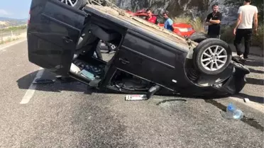 Kontrolden çıkan hafif ticari araç takla attı: 1 ölü, 2 yaralı