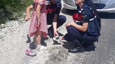 Taşköprü'de jandarma ekipleri çocukları sevindirdi