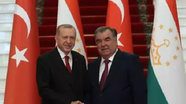 Cumhurbaşkanı Erdoğan, Tacikistan Cumhurbaşkanı Rahman ile bir araya geldi