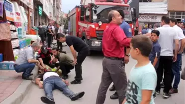 Yeğeninin iş yerinde yangın çıkan amca bayıldı
