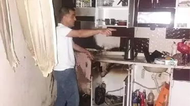 Ceyhan'da eve yıldırım düştü