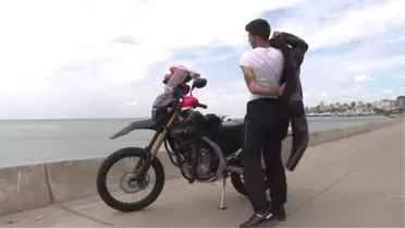 Genç motosikletli '5 kıta 5 tablo' projesi için dünyayı geziyor - İSTANBUL