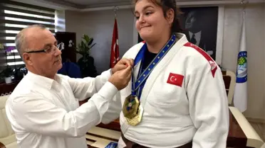 Avrupa Şampiyonu judocu altınla ödüllendirildi