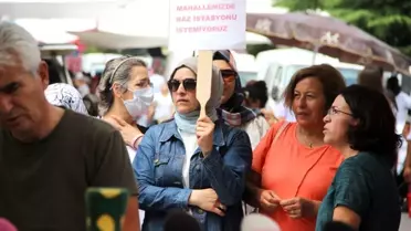Mahalle kadınlarından pazarda baz istasyonu protestosu