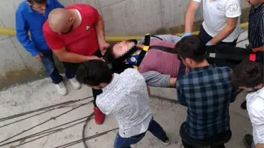 İnşaatın kapalı otoparkına düşen genç ağır yaralandı