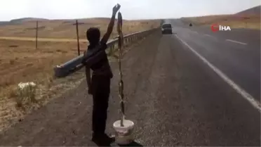 Okul harçlığını çıkarmak için derelerden tuttuğu balıkları yol kenarında satıyor