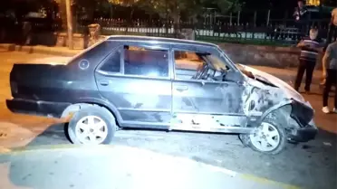 Otomobiliyle önce duvara çarptı sonra olay yerinden kaçtı
