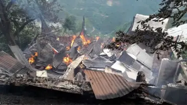 Giresun'un Espiye ilçesinde yangın