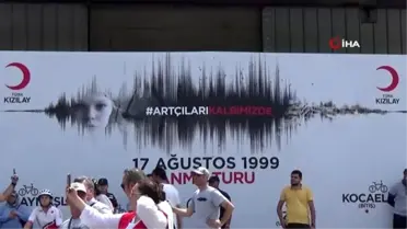 'Artçıları Kalbimizde' diyen Kızılaycılar Düzce'den Kocaeli'ne pedal çeviriyor