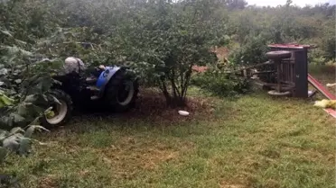Fındık işçilerini taşıyan traktörün römorku devrildi: 1 ölü, 13 yaralı