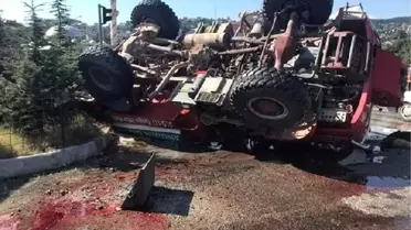 Kahramanmaraş'ta arazöz devrildi: 3 yaralı
