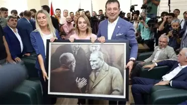 HDP'li başkana Atatürk portresi hediye eden İmamoğlu'ndan eleştirilere yanıt