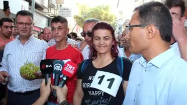Alaşehir'de düzenlenen üzüm festivali'nde, renkli anlar yaşandı