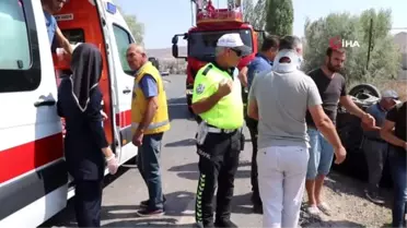 Takla atan araçtan sağ çıkan sürücü; 'Emniyet kemeri sayesinde yaşıyorum'