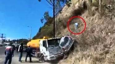 Kaza sonrası tepeye tırmanarak kaçmaya çalıştı