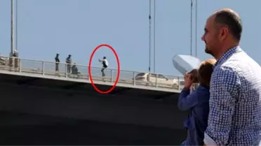 Köprüdeki intihar girişimini küçük kızına canlı canlı izletti
