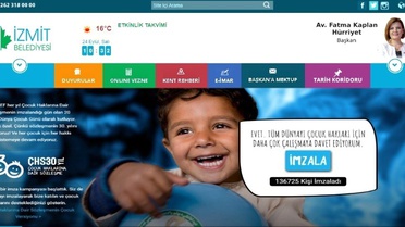 İzmit Belediyesi'nin UNİCEF hassasiyeti