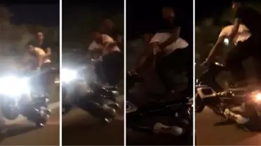 Motosikletle tehlikeli yolculuk