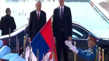 Cumhurbaşkanı Erdoğan, Sırbistan'da resmi törenle karşılandı