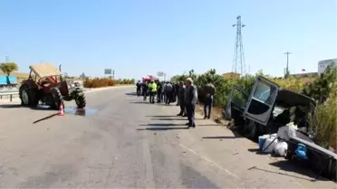 Otomobille traktör çarpıştı: 1 ölü, 2 yaralı