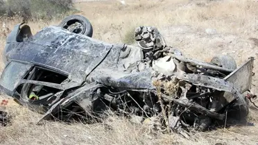 Ankara'da tarlaya devrilen otomobilin sürücüsü öldü