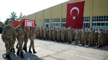 Mardin'de şehit asker için tören