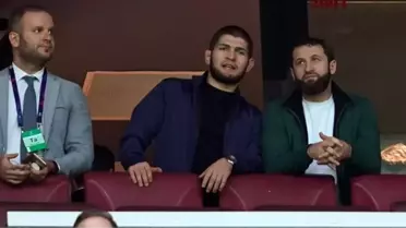 Khabib Nurmagomedov, Galatasaray-Real Madrid maçını tribünden takip etti