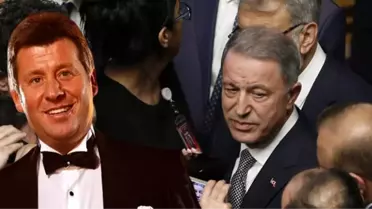 Hulusi Akar ile Metin Şentürk'ün diyaloğu resepsiyona damga vurdu: Hiç bizi görmüyorsun