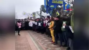 Ukrayna'da çiftçilerden 'domuzlu' protesto