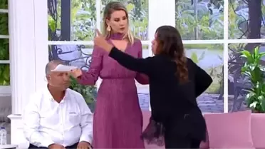 Yasak aşk yaşadığı adamdan çocuk dünyaya getiren kadın Esra Erol'un programında gerginlik çıkardı